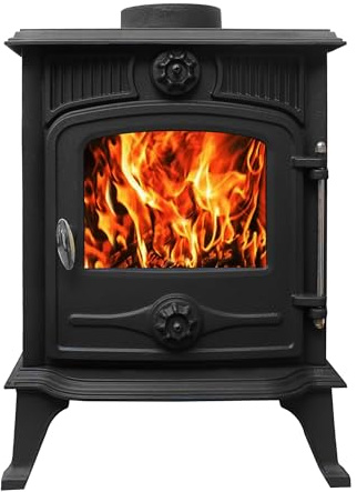 dirty pro tools Cast Iron Log Wood Burner Stove 5 KW Multifuel Fire Place
