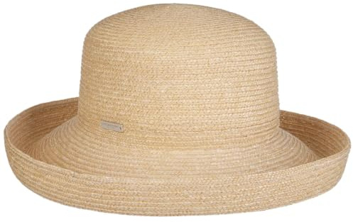 Seeberger Javina Aufschlaghut mit UV-Schutz Strohhut Damenhut Sommerhut Sonnenhut Gartenhut Damen/Herren - Frühling-Sommer Sommer - One Size Natur