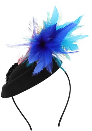 Ipetboom Chapeau de Carnaval avec Plumes Colorées pour Femme Coiffe de Fête Bandeau de Carnaval Accessoire de Tête pour Événements