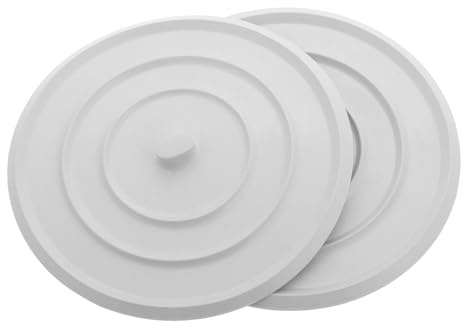 Happyyami Tapón de Bañera de Goma Blanco, 2 Unidades, Instalación Fácil, Prevención de Olores, para Baño y Fregadero, Redondo y Plano