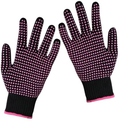 Heat Resistant Gloves for Hair Styling 2 Pcs Heat Protection Mitts with Non Slip Silicone Bump Up to 300℃ Suitable for Professional Curling Iron Flat Iron Hot-Air Brushes
