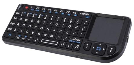 Touchpad Keyboard, 2.4GHz Inalámbrico Ultra Delgado con Retroiluminación y Rango de 10 M, Teclado Portátil Recargable USB C para PC PS