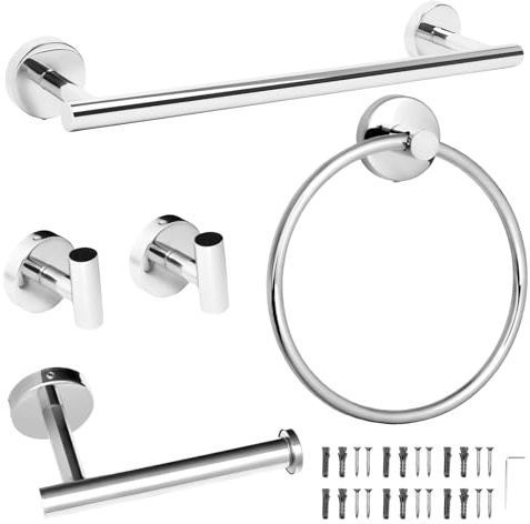 Polished Chrome 40CM Towel Rail 5 Sets, 12-0509