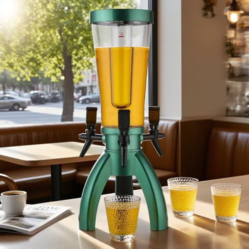 UrbanUp Spillatore Birra da Casa Pubs/Home/Coffee Shop/Restaurants/Picnic Drink Dispenser, Bevanda Luminosa più Fredda Chiara, 3 Rubinetti Bere Distributori per Le Feste(Green)