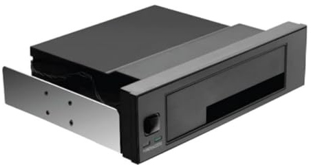 Gadpiparty 5.25 Inch Internal Hard Drive Mounting Bracket Hdd SSD Caddy Bay Adapter for Desktop PC Optical Drive Slot Compatible with 2.5/3.5 Inch Serial Ata Hard Disks | No Screws Installation, Anti Vibration Design, Stainless Steel and Plastic, Black Finish, Stable Change