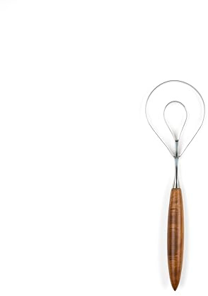 Nambe Breaking Bread Whisk - Stainless Steel Flat Coil Dough Mixer with Acacia Wood Handle, Hand Mixing Tool for Sourdough, Preferments & Baking Essentials - Nambe x Tom Papa Collab
