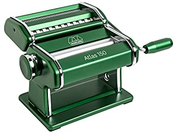 Marcato Macchina per la Pasta Atlas 150, Verde, Alluminio Anodizzato, per Lasagne, Fettuccine, Tagliolini, Compatibile con 11 Formati Extra.