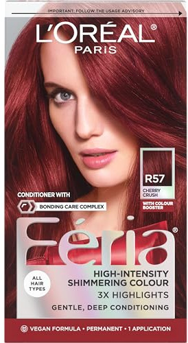 L'Oréal Paris Feria Permanent Hair Color, R57 Cherry Crush (Intense Medium Auburn)