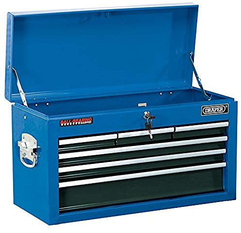 Draper Tools 51690 Six Drawer Narrow Pattern Tool Chest, blue
