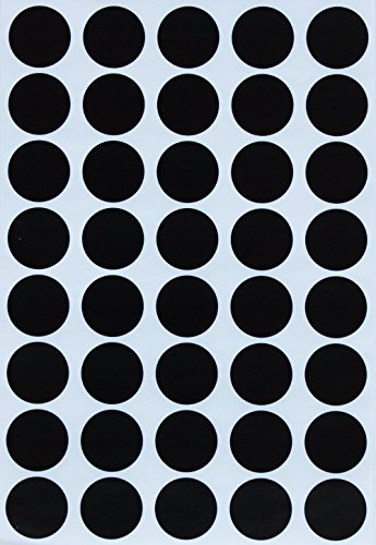Runde Sticker Schwarz 19mm - 1,9cm Klebepunkte 600 Stück von Royal Green