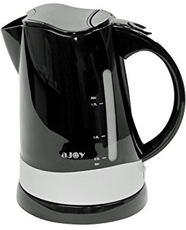 aJOY Elegant Standard Series 1.7L Cordless Electric Kettle, BPA Free, 360 Degree Base with Cord Storage, Concealed Stainless Steel Heating Element, Overheat Protection Control (Black)