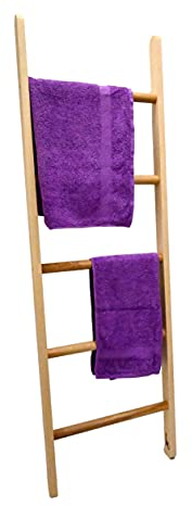 Hilwood - Garderobenleiter Holzleiter Handtuchhalter Leiter Dekoleiter Buche