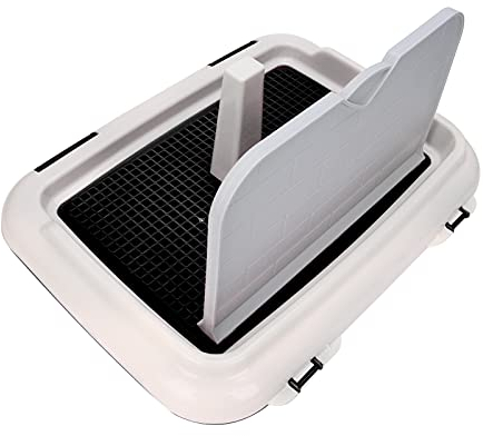 Hundetoilette, Hundetöpfchen, Hundetoilette mit 1 x Wand für Hundetoilette(Black)