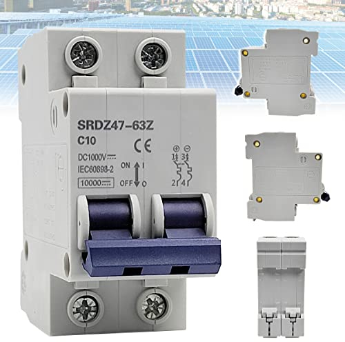 DC Leitungsschutzschalter Mini, 2P 1000V Leitungsschutzschalter 10A, DZ47-63Z PV Anlage DC Trennschalter, Sicherungsautomat