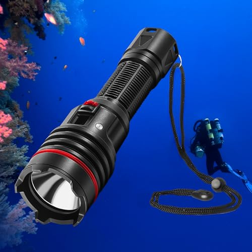 Diving Torch,Waterproof Torch,LetonPower 2000Lumens Underwater 100m Scuba Diving Torch, with Type-C Charging Underwater Torch for Professional Outdoor Under Water Sports [Energy Class A+++]