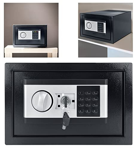 Aufun Elektronischer Safe Tresor 34L mit Batteriebox 2 Sicherheitsschlüssel | Möbeltresor Boden Wandtresor Feuerfest Wasserdicht, Panzerschran Zahlenschloss, (38 x 30 x 30 cm), Schwarz