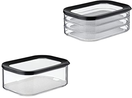Mepal 2-TLG. Frischhaltedosen Starter-Set Meat and Cheese Modula Vorratsdose - ideal für die Aufbewahrung von Lebensmitteln - spülmaschinenfest, Nordic Black