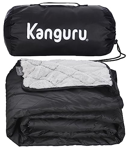 Kanguru Couverture Pique Nique Plaid Polaire Tapis de Sol Camping, Serviette de Plage, Matelas Pliable pour randonnée, Tapis Exterieur, Couverture Camping,Plaid Pique Nique Impermeable 140 x 170 cm