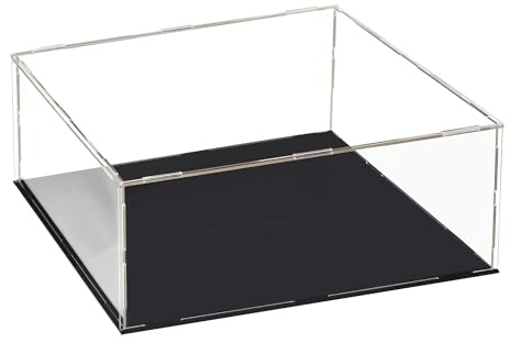 Recogwood Vetrina In Acrilico Trasparente, 30 x 30 x 15cm, Cubo Organizzatore Con Base Nera, Antipolvere Per Action Figures, Giocattoli, Collezionismo, Oggetti Da Esposizione