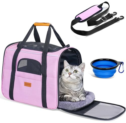 Morpilot Trasportino per Cani e Gatti, Gabbietta Morbida per Animali Domestici, Borsa portabile o a Tracolla in Tessuto da Trasporto Confortevole, Borsa Ripiegabile Viaggio Sull' Aereo