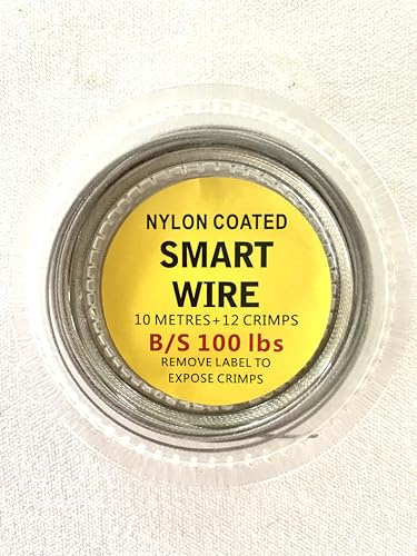SEA FISHING 10m NYLON COATED SMART WIRE INC.CRIMPS 50lb/80lb/100lb/150lb/200lb