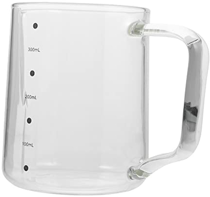 ABOOFAN Latte Art Cup Heat-Resistant Glass Pot Versatile Milk Jug for Coffee Sharing for Kitchen Use Portable Glass Kettle Sharp Spout and Measurement Markings