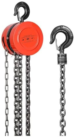 A.M.C. Paranco a catena manuale con gancio robusto, altezza di sollevamento 3M, doppia catena di ricarica, gancio di sicurezza, portata 1000 Kg