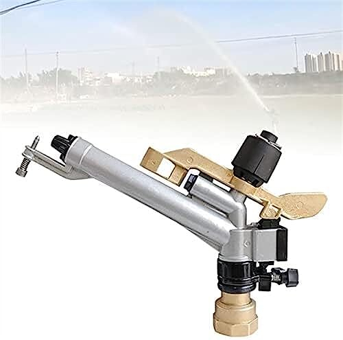 Irrigatore ad Impatto a Impulso, Spruzzatore ad Acqua con Asta a Vortice a Turbina Agricola da 1,5 Pollici, Portata d'Acqua 19-29 m, Irrigatore a Impatto Rotante a 360°, per Fattorie, Frutteti, Gard