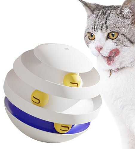 Aizuoni Katzen-Kugelbahn-Spielzeug - 3-lagiger interaktiver Katzenball - Langlebiges Katzen-Track-Spielzeug, Katzenspielzeug zum Trainieren zum Spielen, Trainieren, Energie verbrauchen