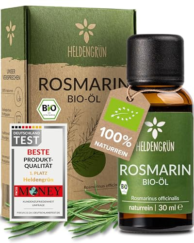 Heldengrün® BIO Rosmarinöl [HOCHDOSIERT] - Zertifiziertes Lebensmittel zum Einnehmen - Rosmarin Öl Bio aus Spanien - Rosemary Oil