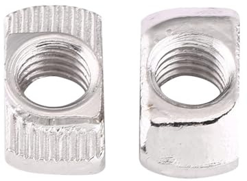 Fixation en acier au carbone plaqué écrou à tête de marteau à fente en T pour accessoires de profil d'extrusion d'aluminium 50 pièces (European standard type 40-M6*19.5 * 8)