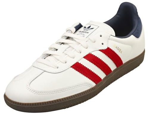 Adidas Originals Samba OG Samba Leather Sneakers IH4881 Schuhe Weiß Trico Herren Damen, White-trico (Ih4881), 27.5 cm