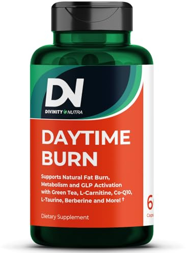 Daytime Fat Burner Supplement for Men & Women,Weight Loss Pills for Women, with Green Tea Extract, Co-Q10, Turmeric, Berberine,Bitter Melon for Metabolism Appetite Support 60 Capsules