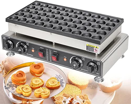 Electric Waffle Maker Machine, 50 Holes Mini Heart Shape Waffle Maker, 1700W Commercial Stainless Steel Pancakes Maker Waffle Baking Machine Nonstick Baker For Home And Restaurants