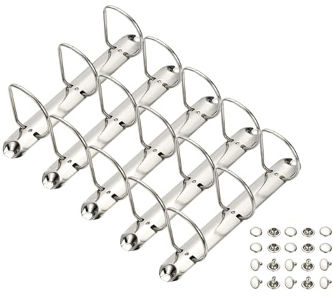 PATIKIL A5 3 hål ringpärmsmekanismer, 5 set 5 cm D-ring ersättningspärm planerare lösa bladbindande ryggar för organisatörer gör-det-själv fyllning pappersförvaring mapp tillbehör, 26 mm silverton