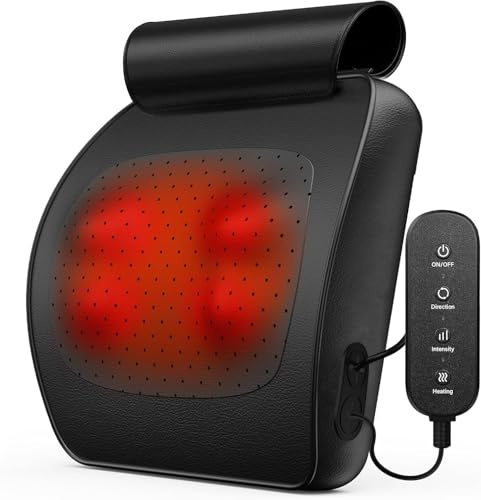 WERTYI Nackenmassagegerät mit Wärme, Shiatsu Massagegerät 3D Knet Rückenmassagegerät, Massagekissen für Nacken Schulter Rücken, Geschenke für Männer Frauen Mama Papa - Fernbedienung