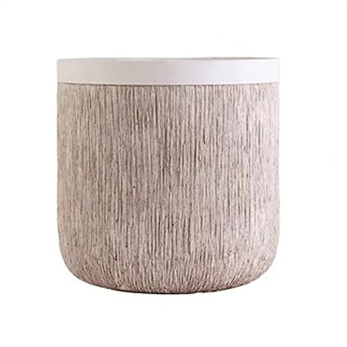 Jardinera Macetas Vintage de cemento de grano de madera, macetas grandes, suelo sencillo for el hogar, plantas verdes, maceteros de floricultura, decoración redonda de color sólido Interior-exterior(M