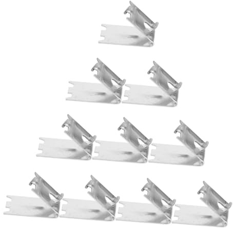 Tofficu 10pcs Stainless Steel Freezer Shelves Clips for Refrigerator Fridge Shelves Organiser Easy to Install and Maintain