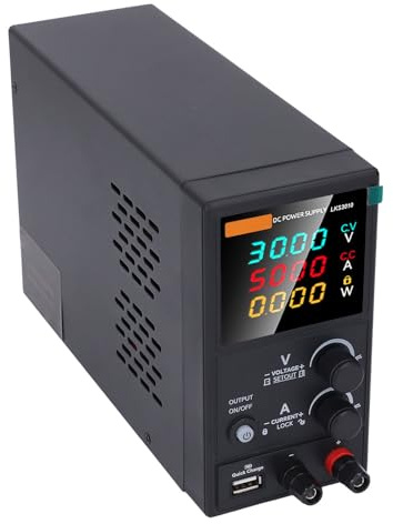Fuente de Alimentación Variable, Seguridad de Sobrecarga la Fuente Alimentación Versátil CC Multiprotección 4 -Digit -Led LED Pantalla Alta PRECACCIÓN 110V 220 V con una Conexión (Enchufe de la UE)