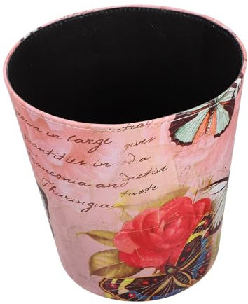 WESIEVYA Poubelle En Cuir Pu Grosse Capacité Sans Couvercle, Poubelle à Papier Décorative Pour Bureau Et Maison, Design Toile, Seau De Rangement Domestique Pratique