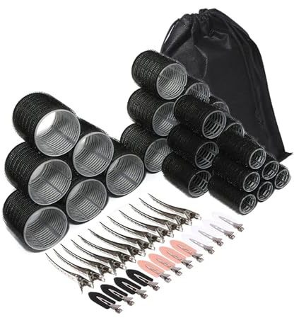 Set di 6 bigodini con clip in metallo per capelli lunghi e corti, per salone di parrucchiere ed eventi formali per acconciature rapide