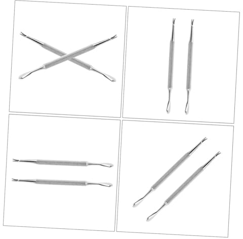 ULTECHNOVO 2piezas Herramientas para Uñas de Acero Inoxidable de Removedor de Cutículas y Tenedor para Piel Muerta Recortador de Cutículas para Pedicura y Decoración de Uñas