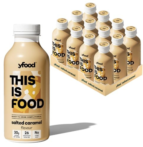 yfood Salted Caramel, tasty meal replacement, THIS IS FOOD drink, 30 g of protein, 26 vitamins and mineral (12 x 500ml)