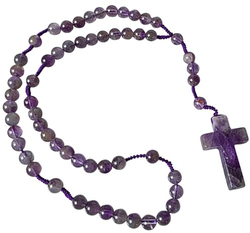 Herzmensch Rosario in ametista, perle 28,5 cm, viola, idea regalo, comunione, Pasqua, lutto, matrimonio, preghiera