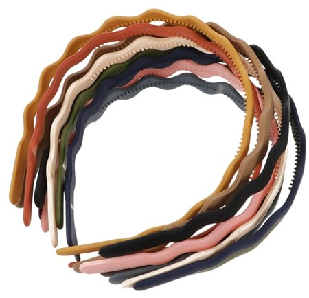 HEALEEP Cerchietti Chioma Ondulati in Plastica 12 Pezzi Non Scivolanti Proteggi Chioma Accessori Moda per Ragazze e Adolescenti Uso Lavoro e Trekking Colore Casuale