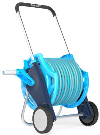 CELLFAST Schlauchtrommel Set Gartenschlauch 25 Meter Schlauchwagen Rasensprenger Schlauchverbinder Anschlusset 1 2 Zoll Discover