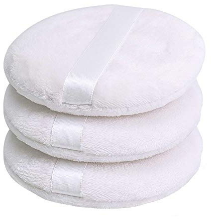 Topwon 4 Inch Powder Puff, Washable Large Body Powder Puff for Face Cleaning,Makeup & Powder Foundation Blending - Soft & Furry