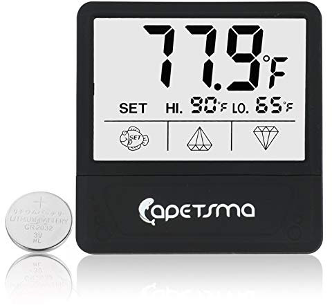 Aquarium Thermometer, Digital Touch Screen Fish Tank Thermometer with Large LCD Display, Stick-on Tank Temperature Sensor Ensures Accurate Reading for Aquarium Terrarium Amphibians and Reptiles