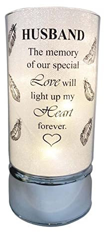Adorno de tubos de luz conmemorativos, perfecto para jardín y tumba para cualquier ocasión especial en memoria de papá, mamá, hijo, hija, marido, esposa, abuelo, abuela, hermano, hermana. (20 cm