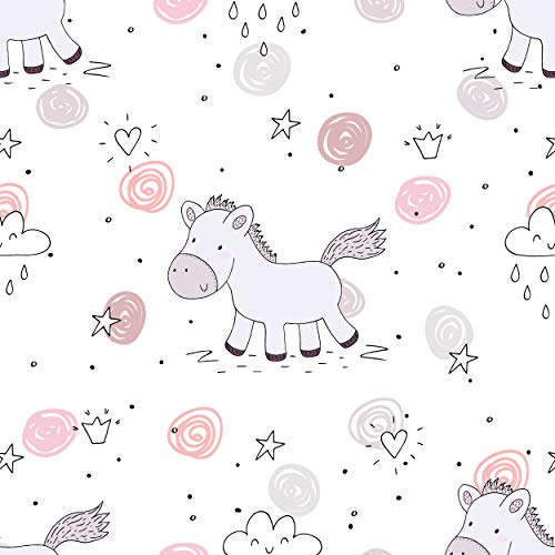 decomonkey Fototapete selbstklebend Tapetenrolle 10 m, Pony Pferd | Tapete, Vliestapete, Deko Panel, Modern, Design, Wanddeko, Wohnzimmer, Schlafzimmer, Wandtapete